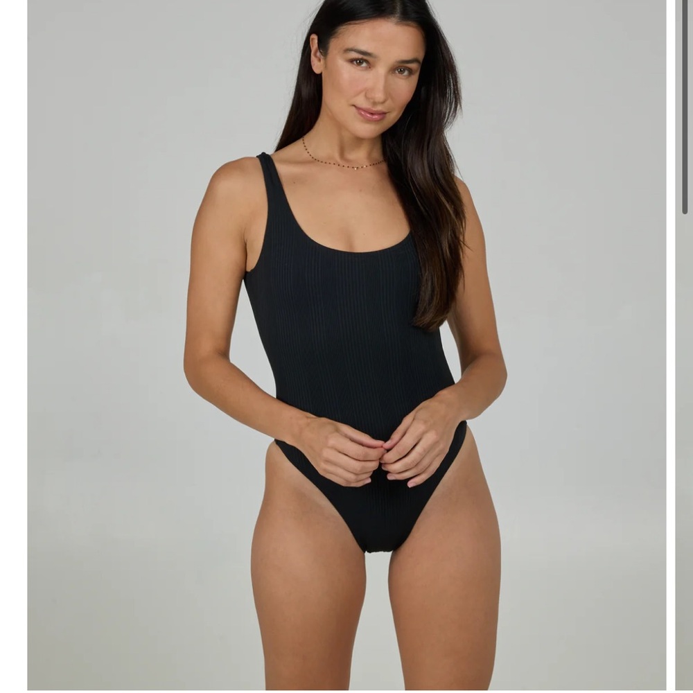 Salty Crew Black Ribbed Swimsuit